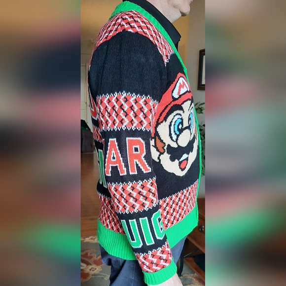 Super Mario Nintendo Cardigan Sweater - Picture 2 of 6